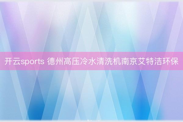 开云sports 德州高压冷水清洗机南京艾特洁环保