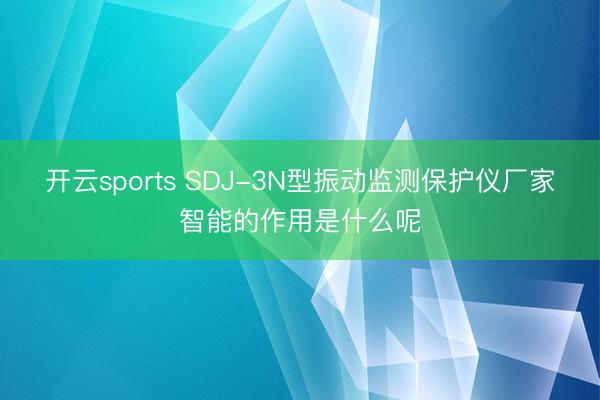 开云sports SDJ-3N型振动监测保护仪厂家智能的作用是什么呢