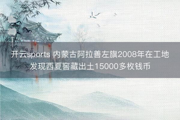 开云sports 内蒙古阿拉善左旗2008年在工地发现西夏窖藏出土15000多枚钱币